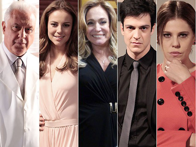 «César» (António Fagundes), «Paloma» (Paolla Oliveira), «Pilar» (Susana Vieira), «Félix» (Mateus Solano) E «Edith» (Bárbara Paz) De «Amor À Vida».