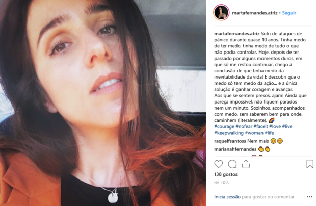 marta fermandes atriz Marta Fermandes revela: "Sofri de ataques de pânico, durante quase 10 anos"