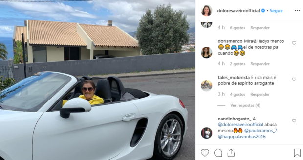 j 3 Em dia de feriado, Dolores Aveiro dá uma "voltinha" no seu carro de luxo