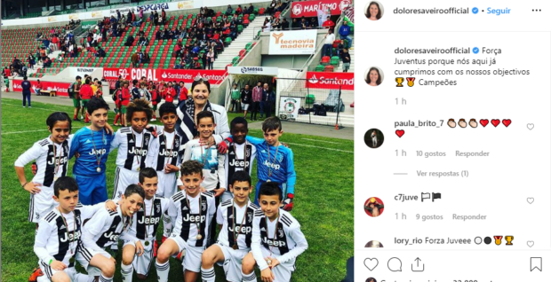 o Dolores Aveiro deixa mensagem à Juventus