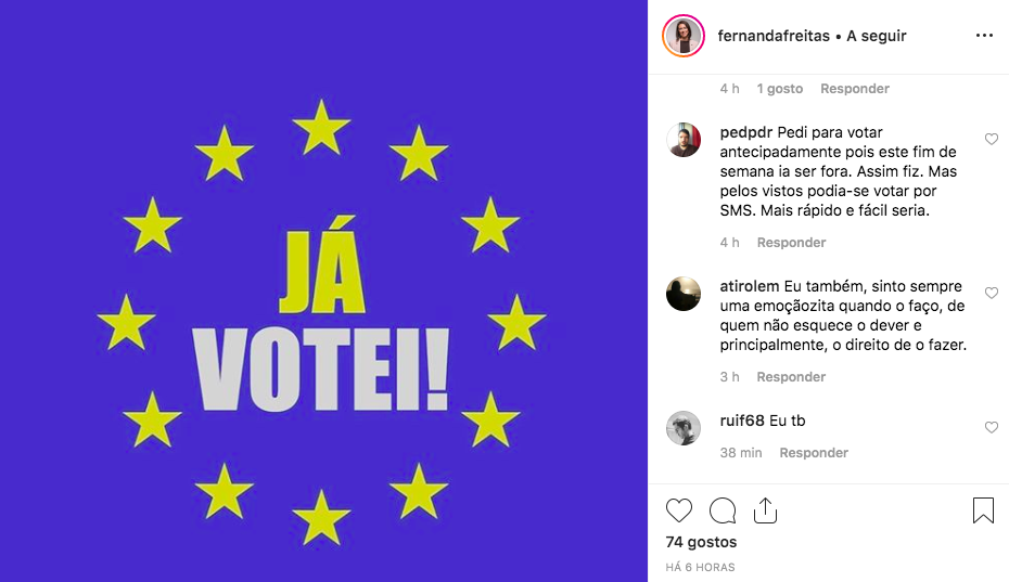 Captura De Ecrã 2019 05 26 Às 18.00.20 Famosos Incentivam Ao Voto Nas Eleições Europeias. Descubra Quem Já Votou!