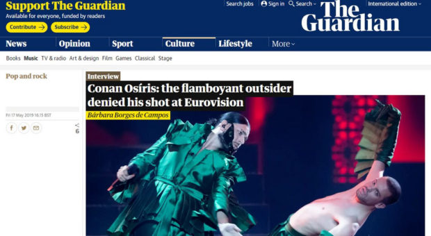 Conan Osíris The Guardian Eurovisão: Conan Osíris É Destaque No Jornal 'The Guardian'