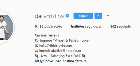 Dailycristina Rita Pereira Perde Estatuto De Apresentadora Com Mais Seguidores No Instagram
