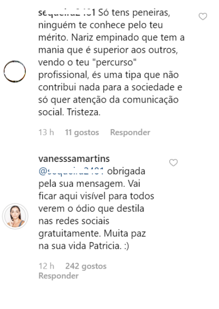 Vanessa Martins Comentario Acusada De Só Ter &Quot;Peneiras&Quot;, Vanessa Martins Responde A Fã