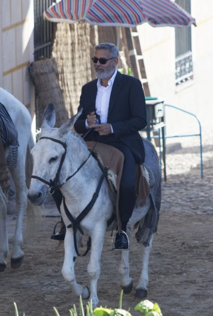 george clooney cavalo 2 George Clooney passeia de burro por Madrid