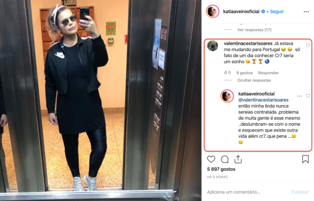 Katia Aveiro Katia Aveiro atira-se a seguidora: “Existe outra vida além de Ronaldo”