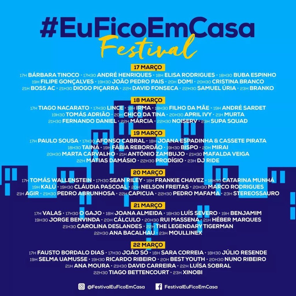 Festivaleuficoemcasa #Festivaleuficoemcasa: Artistas Portugueses Vão Dar 78 Concertos Online