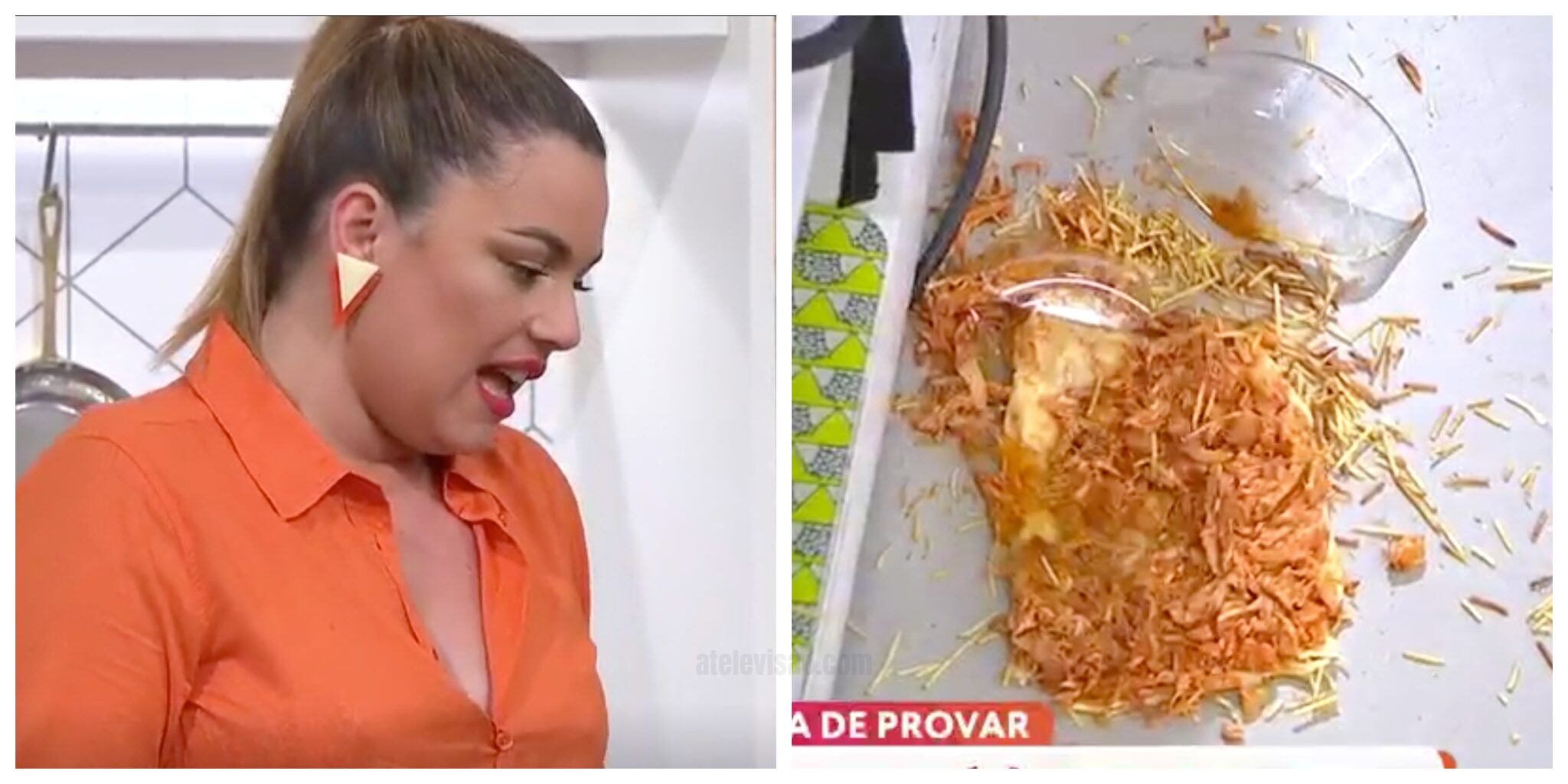ana guiomar prato scaled Ana Guiomar cozinha no 'Você na TV' e deixa cair prato no chão: "Estou cheia de vergonha!"
