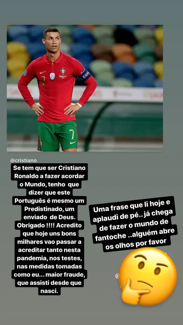 Katia Aveiro, Covid-19, Cristiano Ronaldo