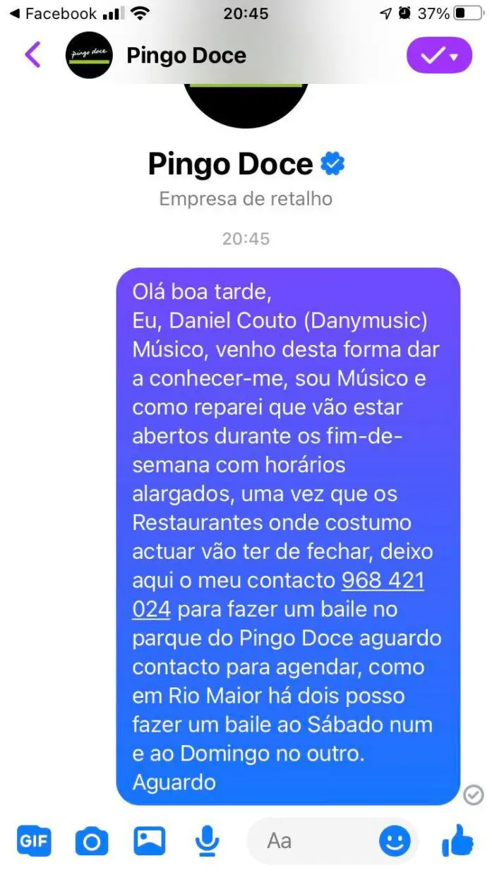 Daniel Musico Mensagem Pingo Doce