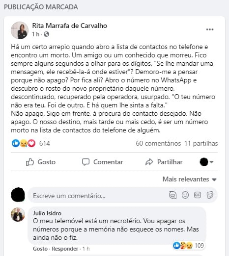 Rita Marrafa De Carvalho, Júlio Isidro