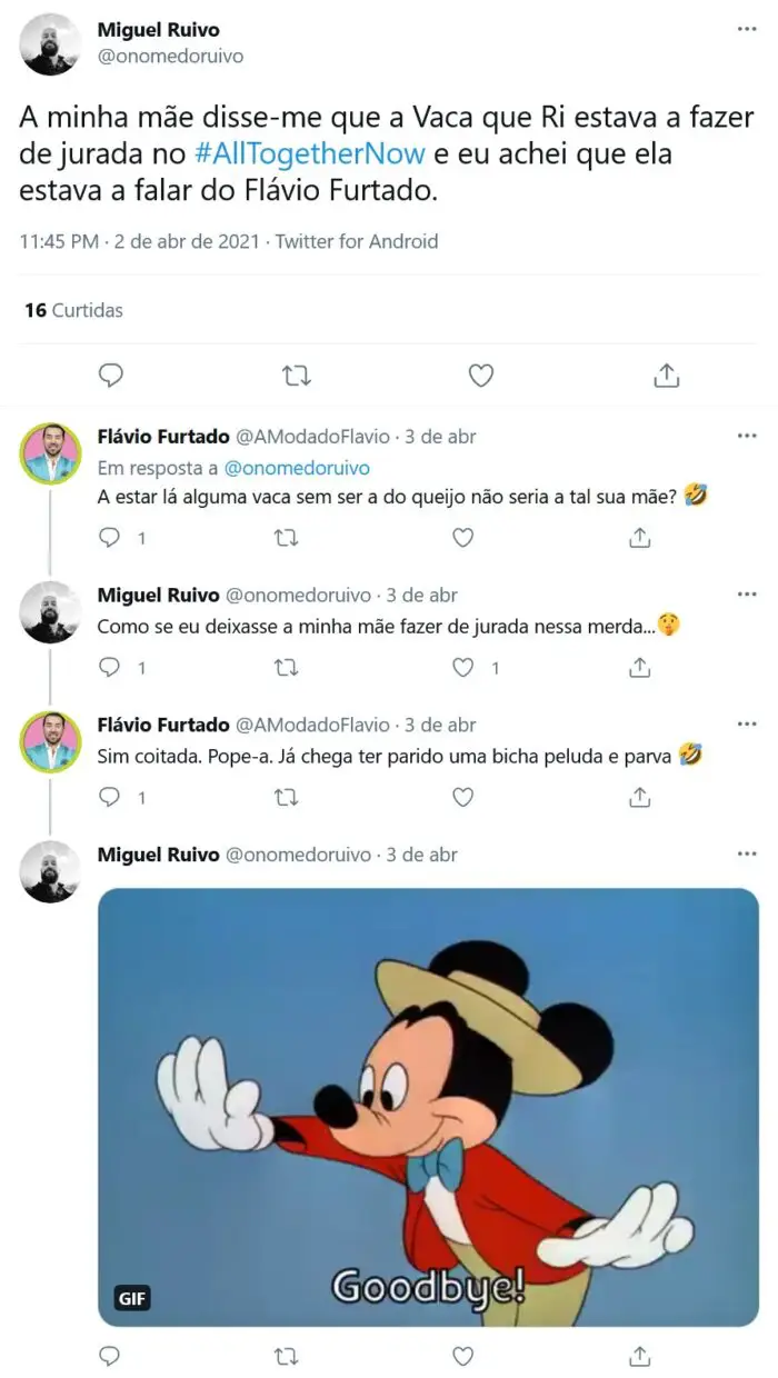 Discussão, Flávio Furtado, Twitter