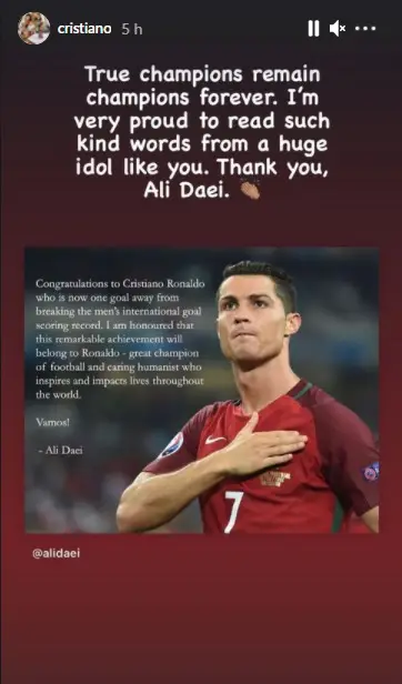 Cristiano Ronaldo, Ali Daei