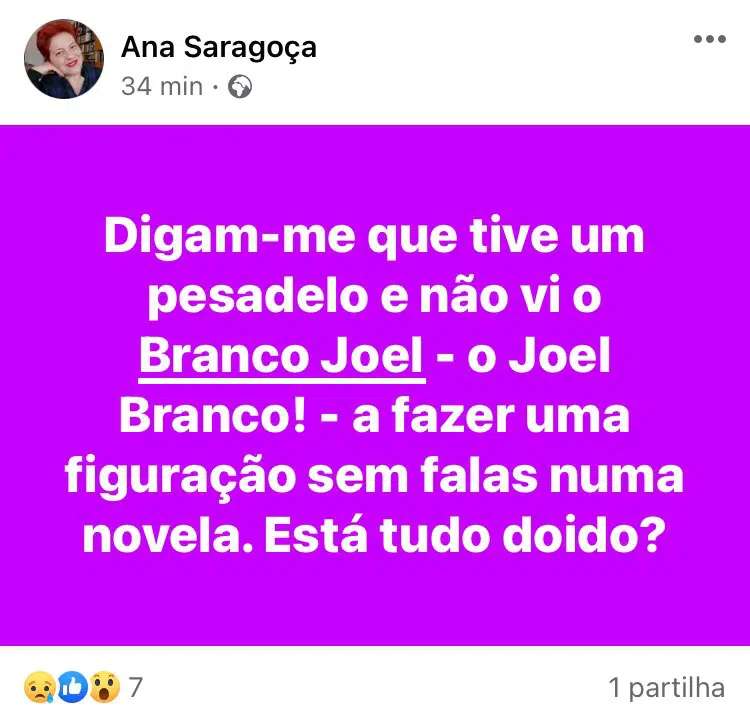 Ana Saragoca, Revoltada, Sic, Joel Branco
