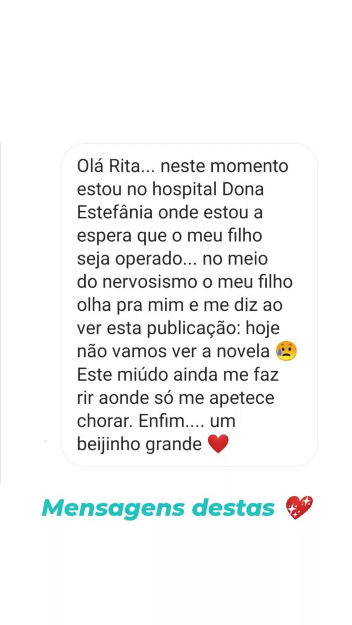 Rita-Pereira-Instastory-Mensagem-Fa-Filho