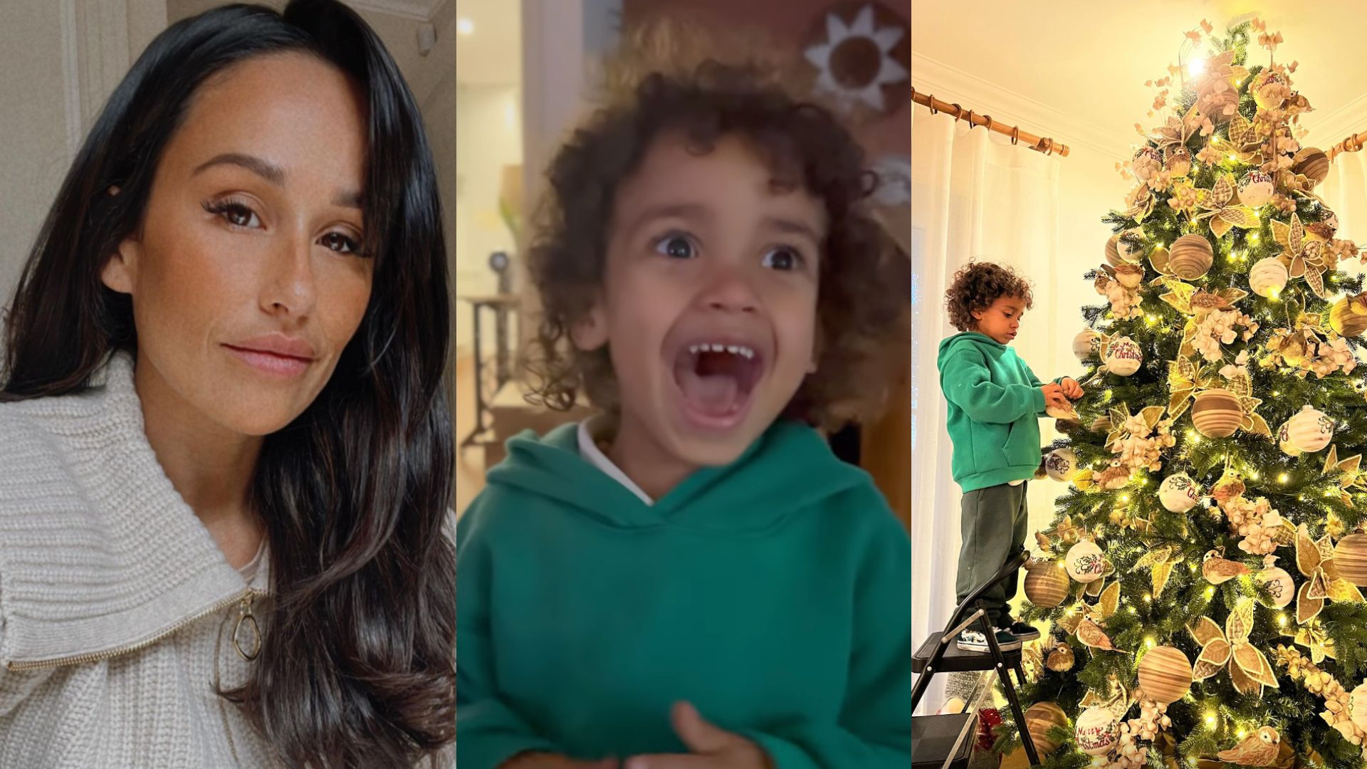 Rita Pereira contrata empresa para montar árvore de Natal em casa e mostra  reação do filho