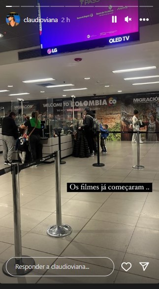 Captura de ecra 2024 01 30 162913 Cláudio Viana é retido no aeroporto na Colômbia e desabafa com os seguidores