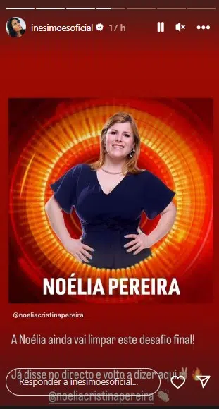 Captura De Ecra 2024 01 31 121503 Inês Simões Acredita Que Noélia Pereira Vai Vencer 'Big Brother': &Quot;Ainda Vai Limpar Este ‘Desafio Final’&Quot;