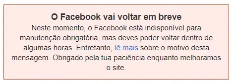 Facebook Em Baixo