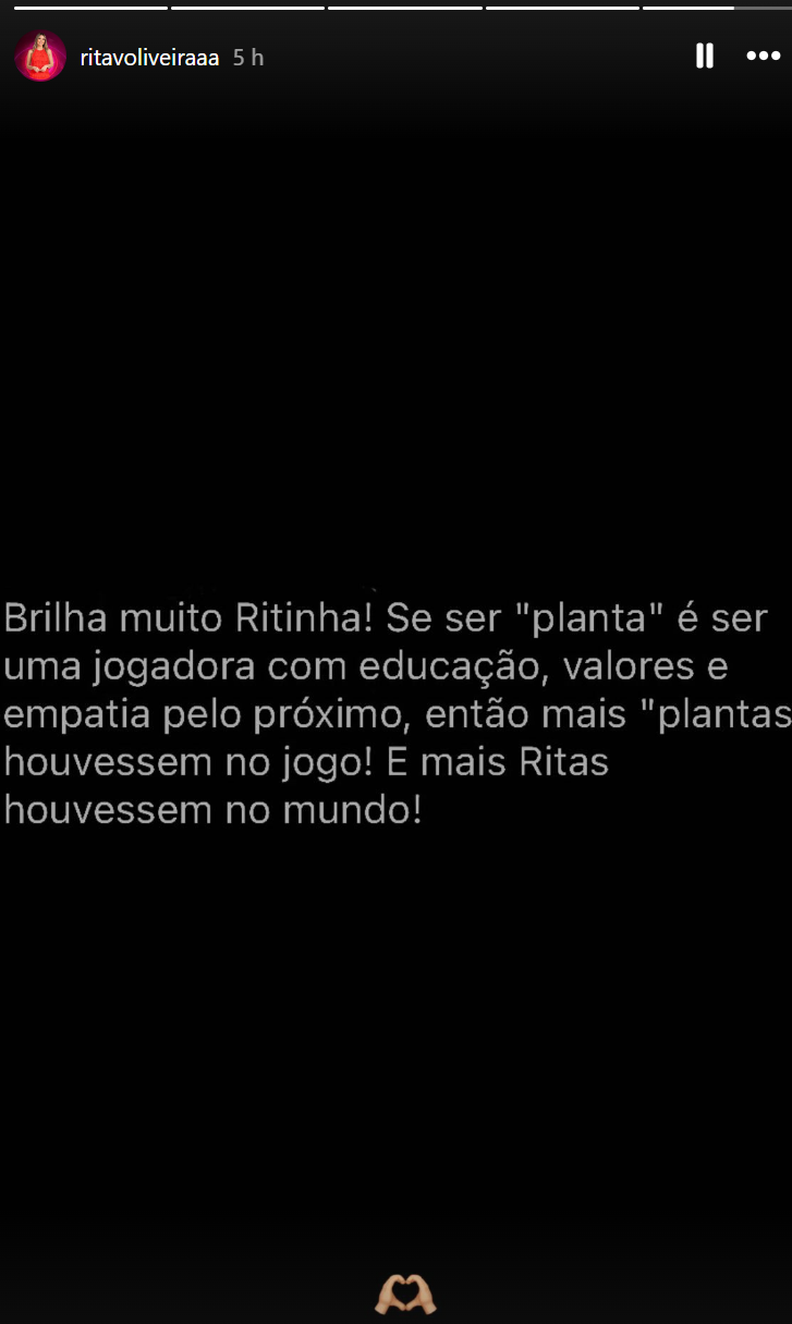 Captura de ecra 2024 05 01 201214 "Big Brother": Rita Oliveira partilha mensagem especial: "Ser «planta» é ser uma jogadora com educação"
